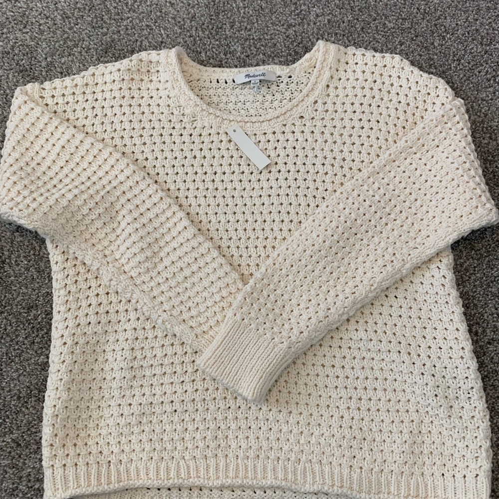 Madewell cream eyelet sweater
